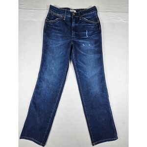 Wrangler Wild West High Rise Straight Leg Jeans Dark Wash Indigo W26 L28